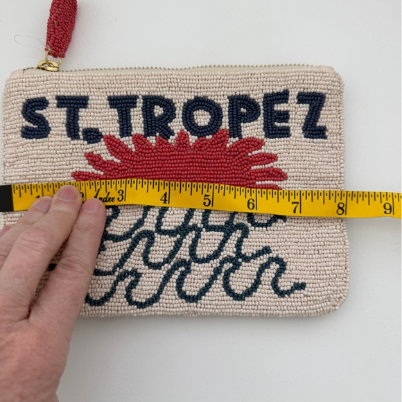 New Anthropologie Fiona Beaded Medium Pouch Resort Beach - Picture 3 of 3
